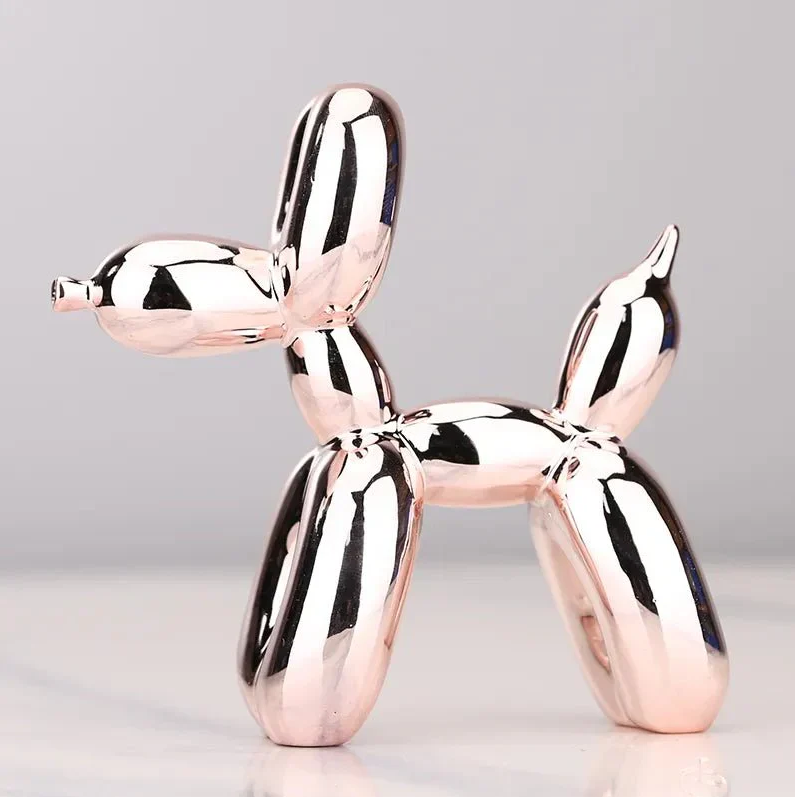 Shiny Synthetic Resin Balloon Dog Sculpture for Living Room Decor