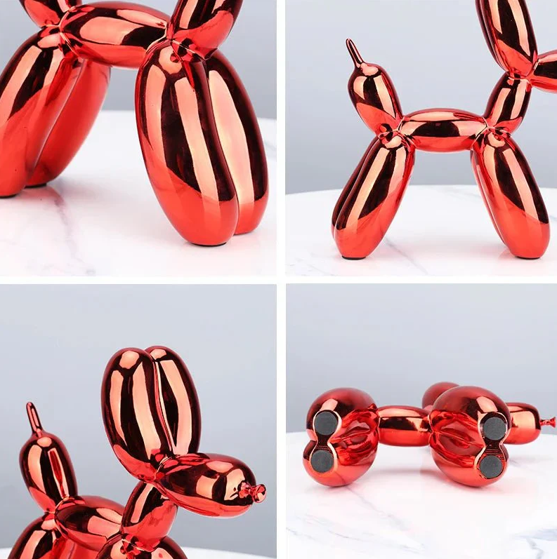 Shiny Synthetic Resin Balloon Dog Sculpture for Living Room Decor