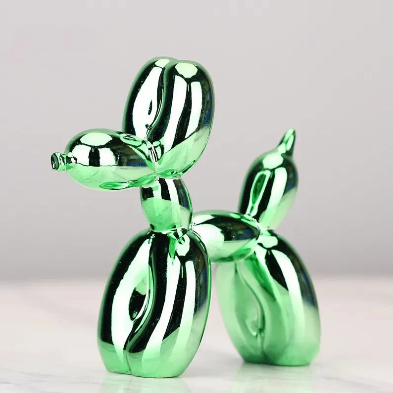 Shiny Synthetic Resin Balloon Dog Sculpture for Living Room Decor