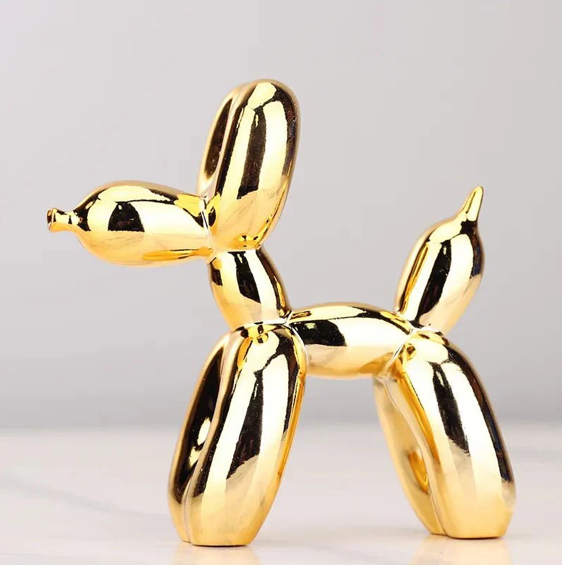 Shiny Synthetic Resin Balloon Dog Sculpture for Living Room Decor