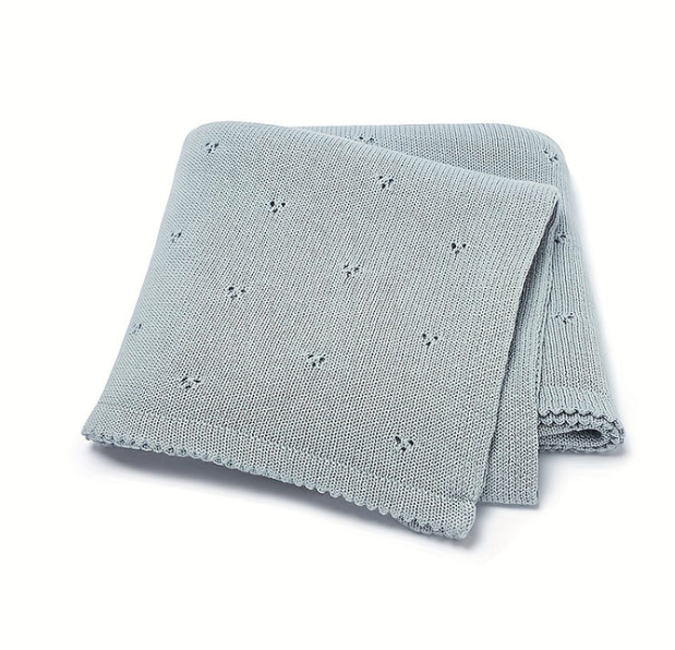 Cozy Baby Knitted Blanket – Soft Solid Color & Air-Cooled Design – Ideal for Strollers & Gifting